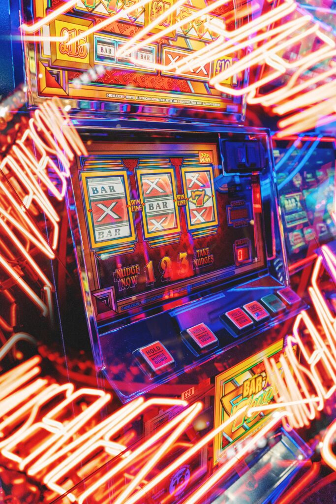 3D photo of a slot machine in a casino